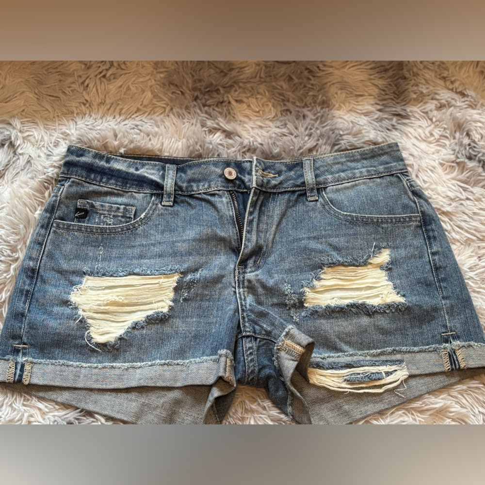 Distressed KanCan Blue Denim Shorts NWOT